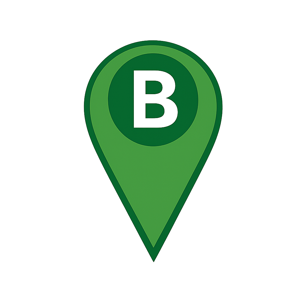 BIM Anchor marker — green pin with B