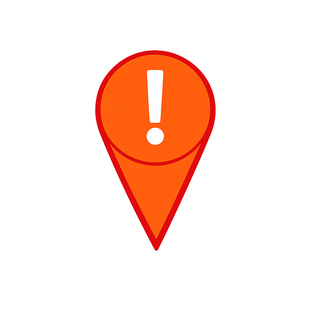 Hazard Anchor marker — orange pin with exclamation mark