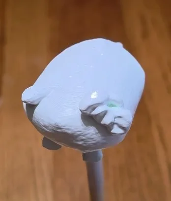 Loaf Kitty 3D print, primed bright white