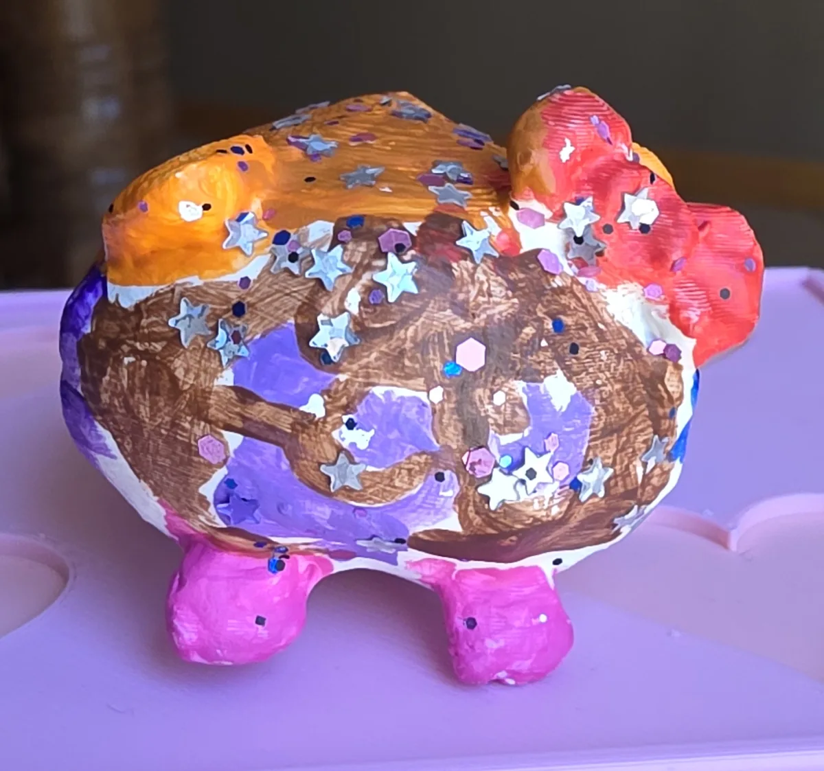 Rainbow Loaf Kitty painted mini